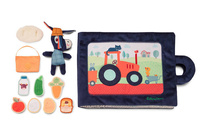 Materiałowa edukacyjna książeczka z mini przytulanką Osiołek Ignace Lilliputiens