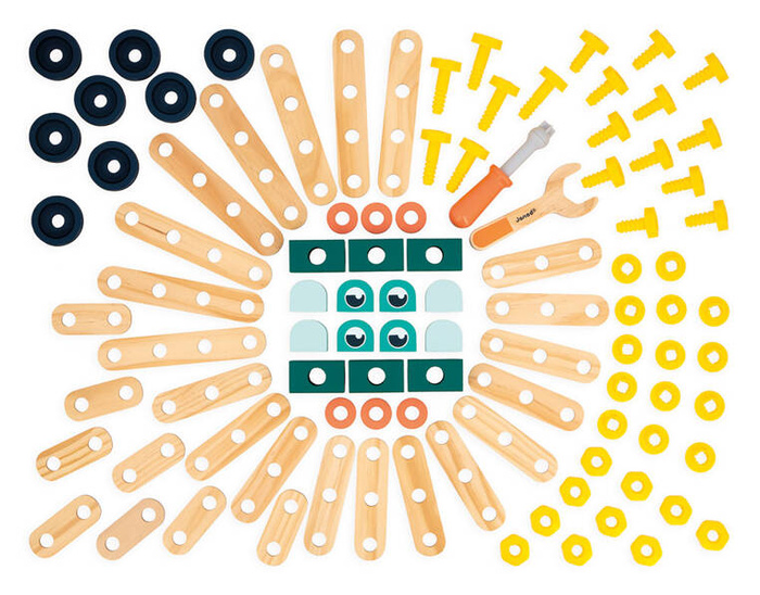 Drewniany zestaw konstruktorski Brico'kids 100 el. Janod
