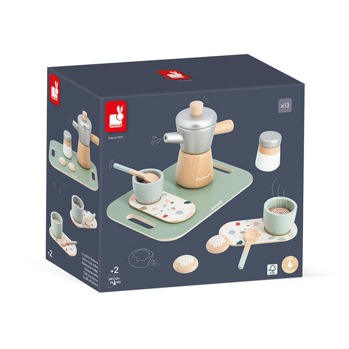 Drewniany zestaw do parzenia kawy Kawa po włosku Janod