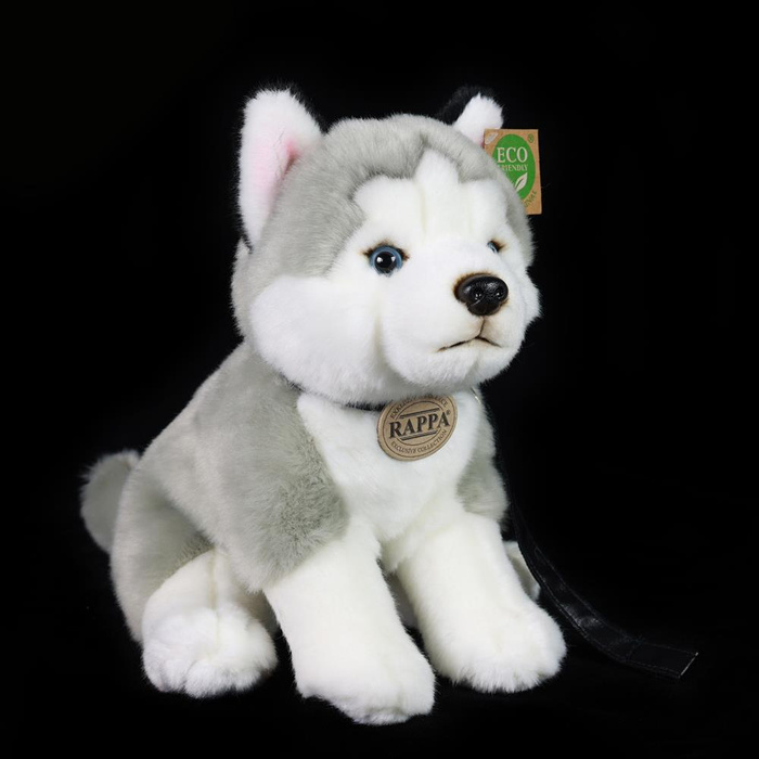 Maskotka dla dzieci piesek Husky na smyczy 28 cm Rappa