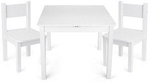 Biały stolik i dwa krzesełka dla dzieci