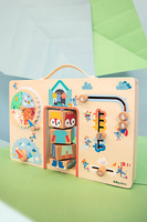 Drewniana tablica manipulacyjna walizka Ubranie na każdą pogodę Lisiczka Alice Lilliputiens