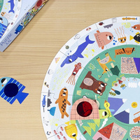 Puzzle okrągłe XXL Odkrywaj zwierzątka Goula