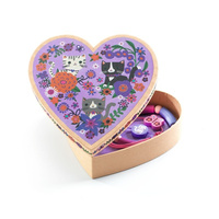 Zestaw bransoletek dla dziewczynki w pudełku serce Biżuteria z kotkami Djeco