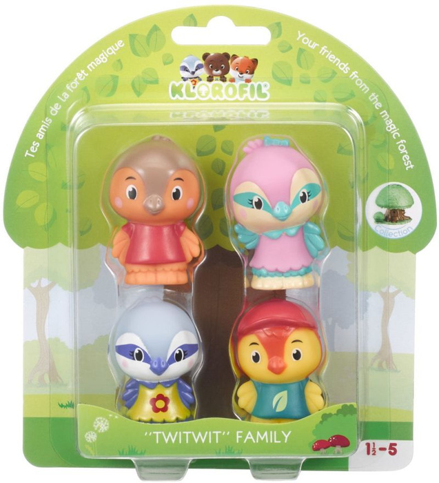 Rodzina 4 ptaszków Twitwit figurki zwierząt Klorofil