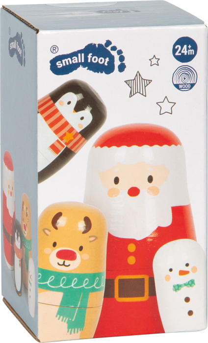 Zestaw 4 drewniane matrioszki dla dzieci bożonarodzeniowe Small Foot