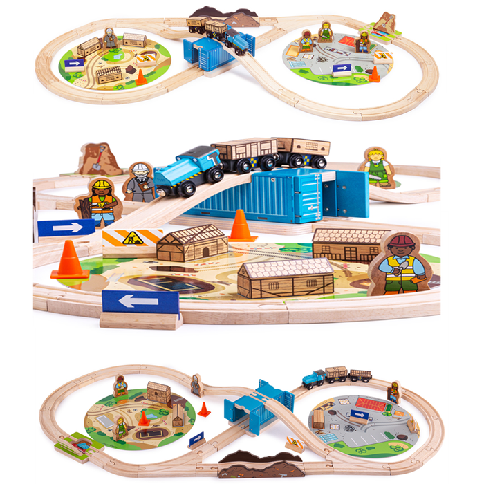 Kolejka drewniana Ósemka Zestaw konstrukcyjny Bigjigs Rail