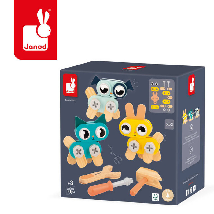 Drewniane zwierzątka do składania Brico'Kids Janod