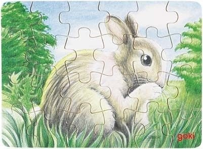 Puzzle drewniane. Zwierzęta, 24 elementy, goki