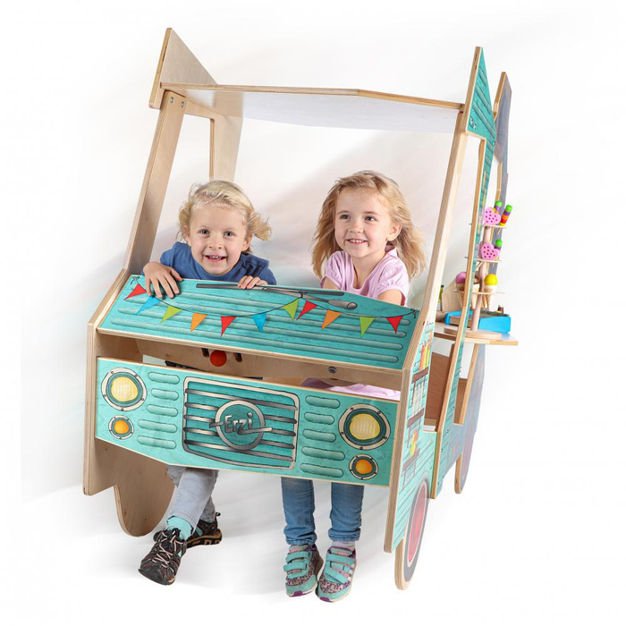 Drewniany Food Truck auto do zabawy w sklep Erzi