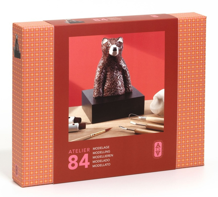 Modelowanie rzeźby niedźwiedzia z naturalnej gliny AGA Atelier 84 Djeco