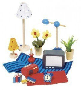 Akcesoria dla lalek. Pokój dzienny, goki