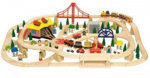 Kolejka drewniana, 130 elementów. Parowozownia, Bigjigs Rail