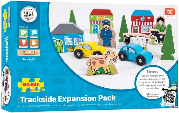 Zestaw do rozbudowy kolejki dla dzieci drewniany Bigjigs Rail