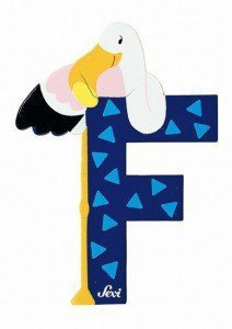 Drewniana literka. Flaming "F", Sevi