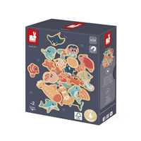 Magnesy drewniane dla dzieci Podwodny świat 24 szt. Janod 