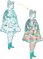 Zestaw 4 kolorowanek metalicznych elegantki Rebekka Djeco