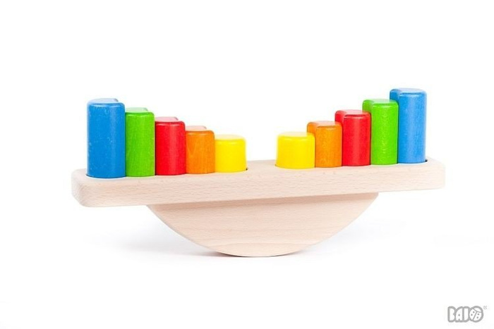 Drewniana równoważnia, waga z klockami, Bajo