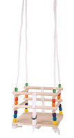 Drewniana huśtawka z kolorowymi kulkami, Bigjigs Toys