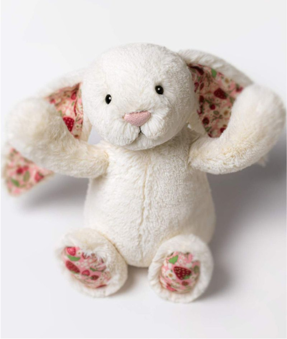 Króliczek z kwiecistymi uszami kremowy Berry 31 cm Jellycat
