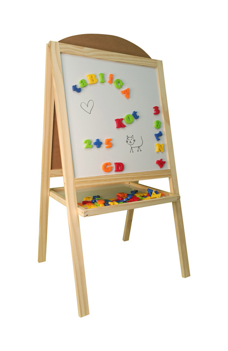 Dwustronna tablica dla dzieci z zegarem i alfabetem