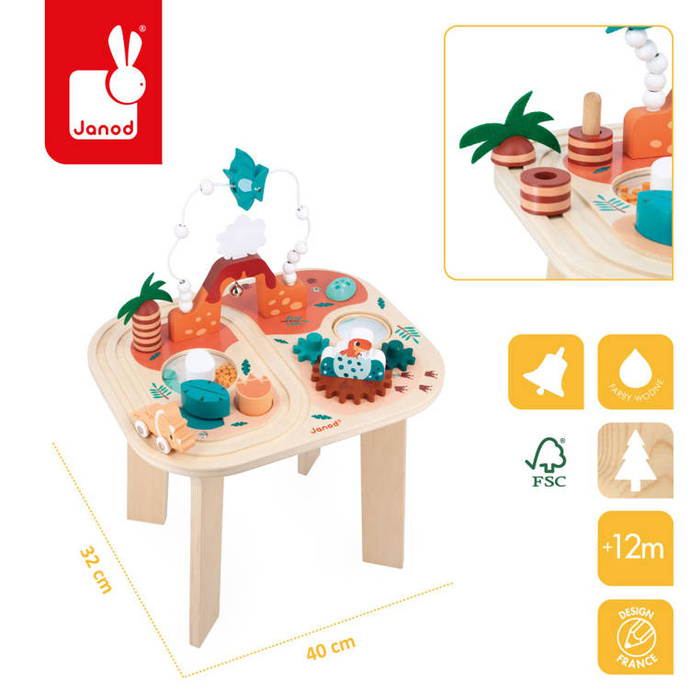 Stolik edukacyjny drewniany wielofunkcyjny Dinozaury Janod
