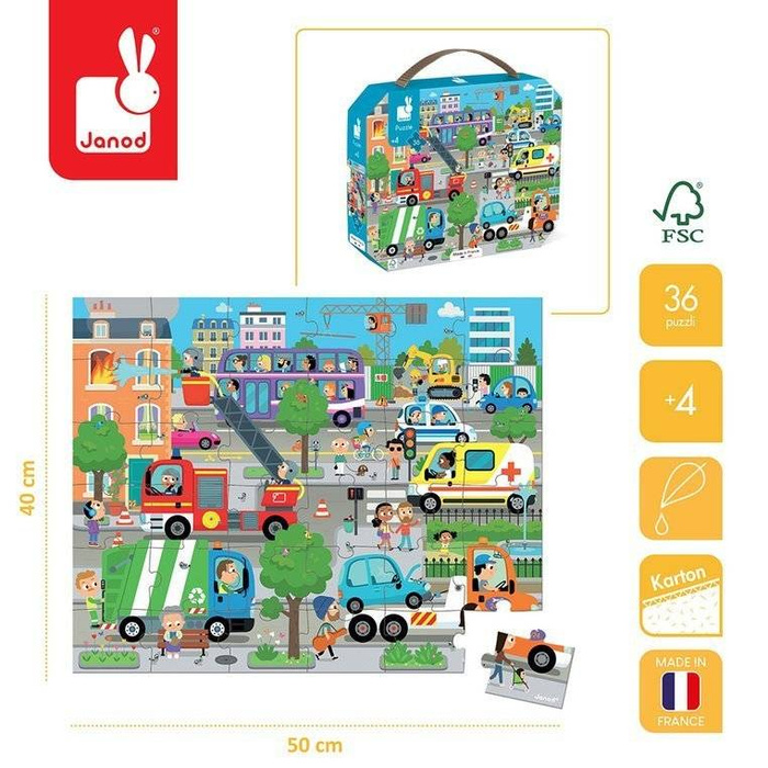 Puzzle w walizce Miasto 36 el. Janod