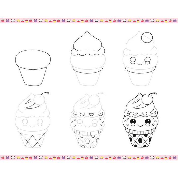 Zestaw kreatywny dla dzieci Rysowanie krok po kroku Modele kawaii Janod