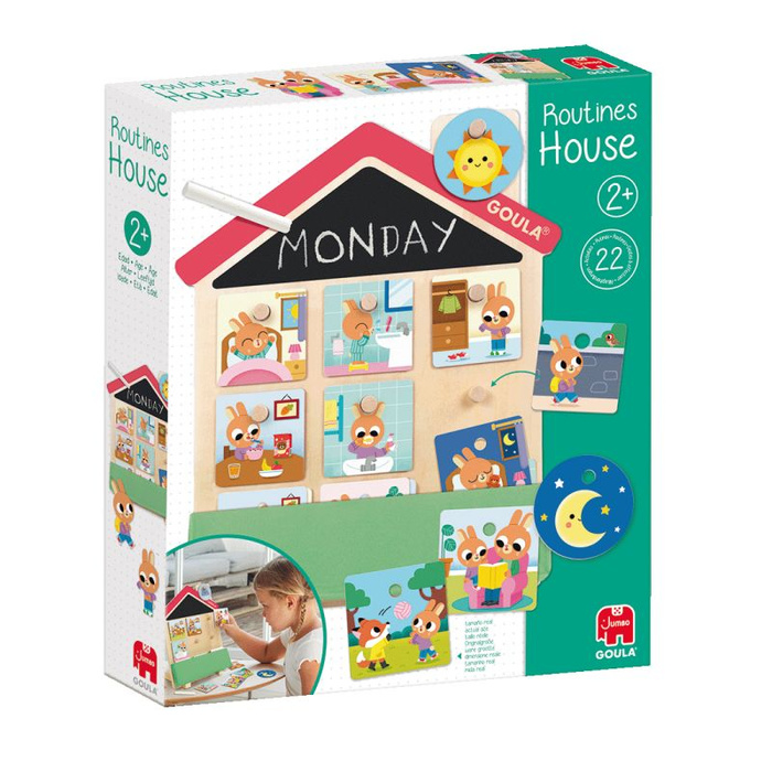 Drewniany domek z planem dnia Routines House Goula 