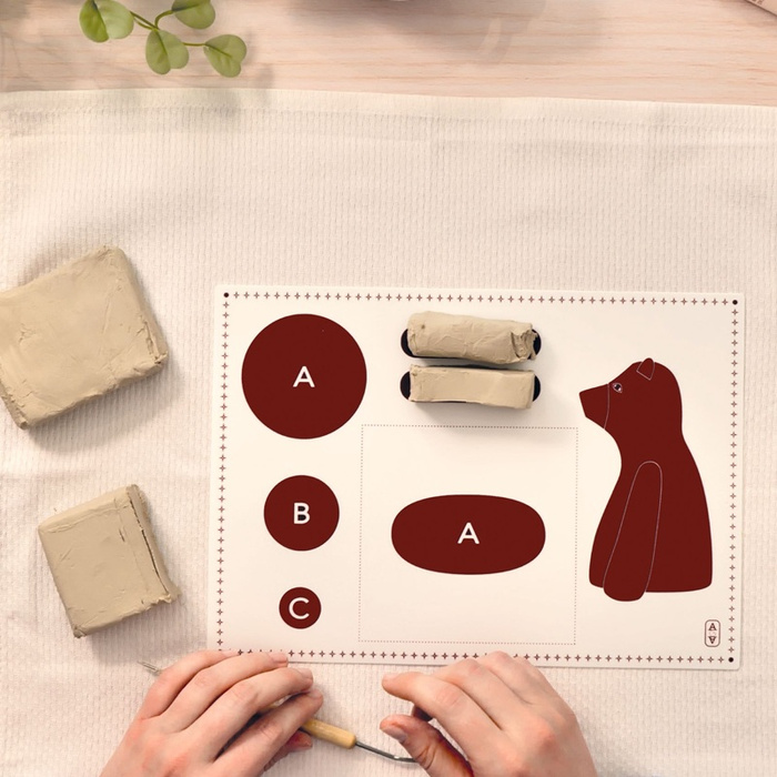 Modelowanie rzeźby niedźwiedzia z naturalnej gliny AGA Atelier 84 Djeco