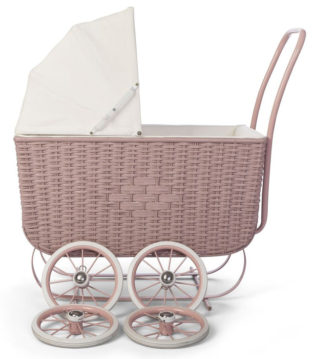 Wózek zabawkowy Doll Pram Retro Rattan Rose Astrup