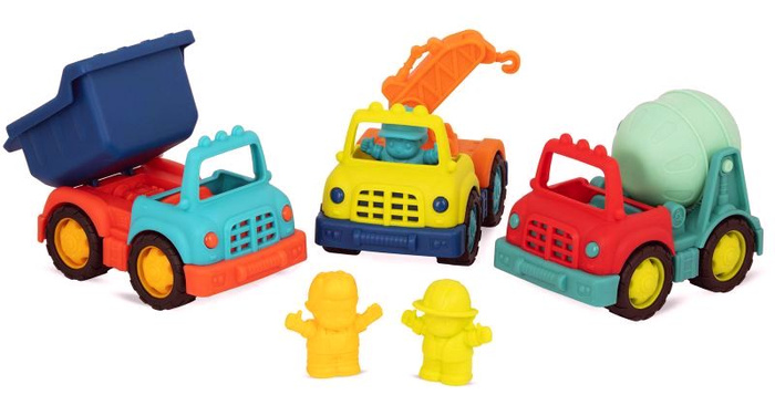 Pakiet 3 pojazdów budowlanych z figurkami kierowców Happy Cruisers B.Toys