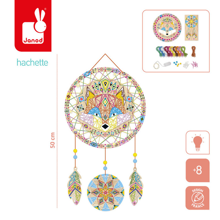 Przeplatanka 3D String art Świecący łapacz snów Janod