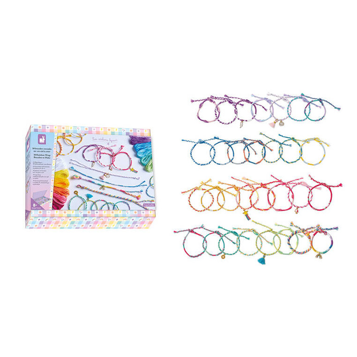 Zestaw kreatywny robienie biżuterii Tęczowe bransoletki 30 szt. Janod