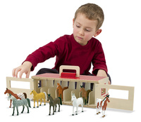Drewniana Stajnia dla dzieci z Figurkami Koni Melissa and Doug