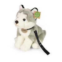 Maskotka dla dzieci piesek Husky na smyczy 28 cm Rappa