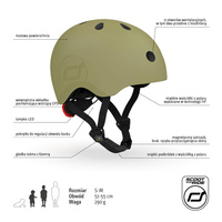 SCOOTANDRIDE Kask S-M dla dzieci 3+ Olive