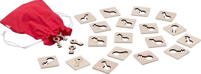 Gra edukacyjna memory klucze rozpoznawanie kształtów Goki