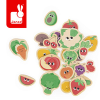 Magnesy drewniane dla dzieci Owoce i warzywa 24 szt. Janod