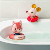 Zestaw dwóch przytulanek do wanny Lilliputiens Kotka Jeanne i Myszka Nina