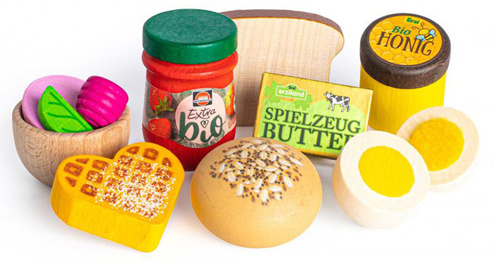 Drewniany zestaw do zabawy w kuchnię Śniadanie Erzi