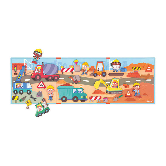 Magnetyczna układanka Na placu budowy Magneti'stories Janod