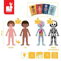 Puzzle edukacyjne gigantyczne Ciało człowieka 50, 75 i 100 elementów 5 +, Janod