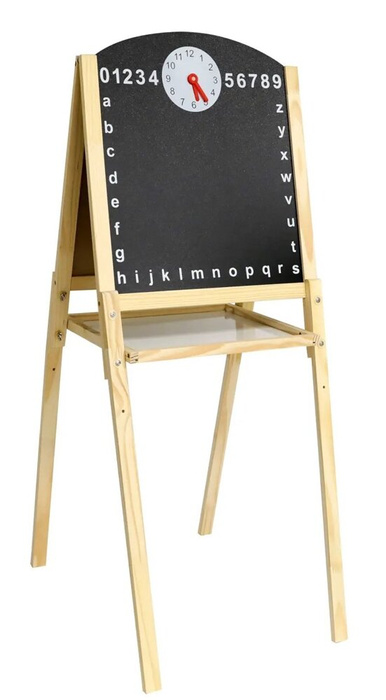 Drewniana dwustronna tablica dla dzieci z regulacją wysokości 106 elementów