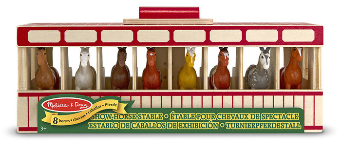 Drewniana Stajnia dla dzieci z Figurkami Koni Melissa and Doug