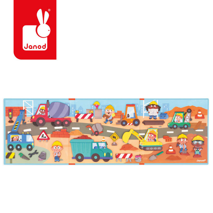 Magnetyczna układanka Na placu budowy Magneti'stories Janod