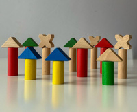 Drewniane klocki 300 elementów Mumbee