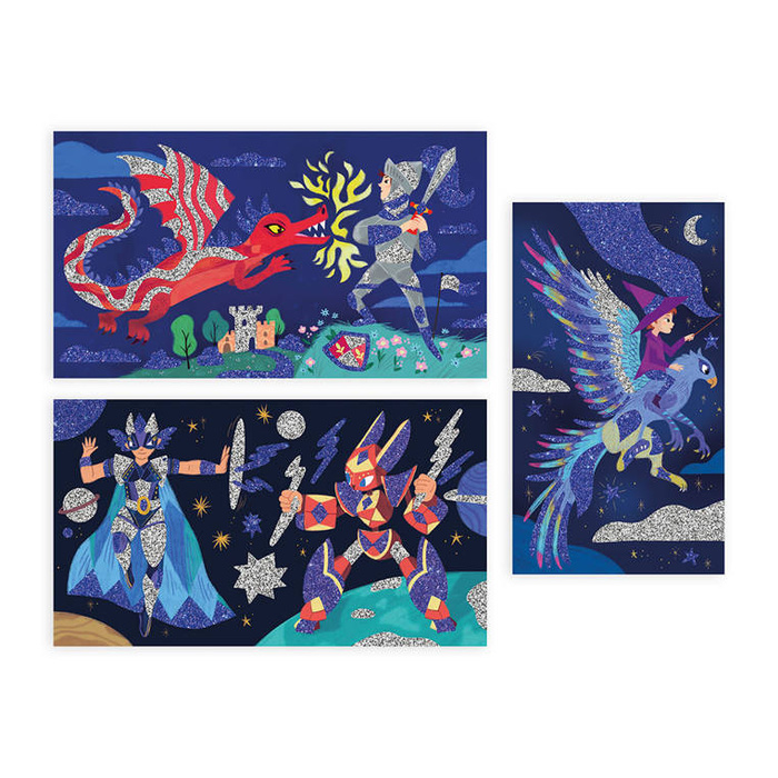 Zestaw kreatywny dla dzieci Brokat Bohaterowie Janod