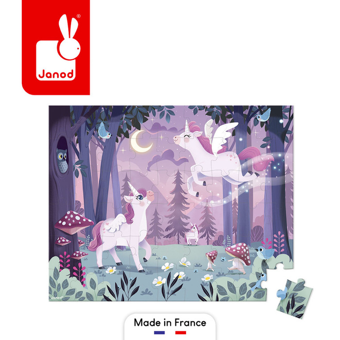 Puzzle w walizce Jednorożce 54 el. Janod