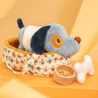 Przytulanka piesek z koszyczkiem i akcesoriami Piesek Jules Lilliputiens